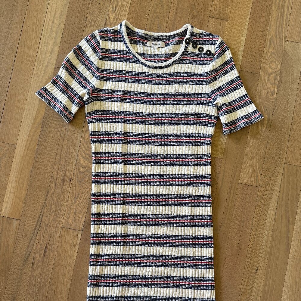 Madewell Knit Bodycon Striped Dress M
